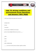 chpt 16&colon; driving conditions and environments Exam Questions and Answers 100&percnt; PASS