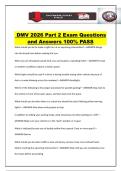DMV 2026 Part 2 Exam Questions and Answers 100&percnt; PASS