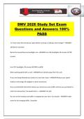 DMV 2026 Study Set Exam Questions and Answers 100&percnt; PASS