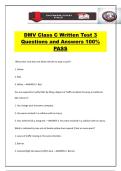 DMV Class C Written Test 3 Questions and Answers 100&percnt; PASS