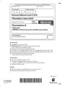 Edexcel A-Level  2025 Economics A Paper 3 Merged  Question Paper and Mark Scheme