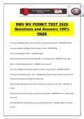 DMV WV PERMIT TEST 2026 Questions and Answers 100&percnt; PASS