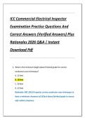 ICC Commercial Electrical Inspector  Examination Practice Questions And  Correct Answers &lpar;Verified Answers&rpar; Plus  Rationales 2026 Q&A &vert; Instant  Download Pdf 