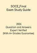 SOCE Final Exam Study Guide &ndash; Practice Questions & Comprehensive Review 2026