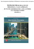 TESTBANK FOR ISE REAL ESTATE PRINCIPLES&colon; A VALUE APPROACH  BY WAYNE ARCHER DAVID C&period; LING &lpar;AUTHOR&rpar; &lpar;ALL CHAPTERS COVERED&rpar; &lpar;GRADED A&plus;&rpar;