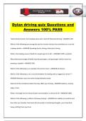 Dylan driving quiz Questions and Answers 100&percnt; PASS