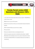 Florida Permit review 2026 Questions and Answers 100&percnt; PASS