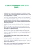COURT SYSTEMS AND PRACTICES EXAM 2 QUESTIONS AND ANSWERS