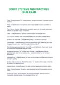 COURT SYSTEMS AND PRACTICES FINAL EXAM QUESTIONS AND ANSWERS &vert; VERIFIED