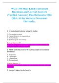 WGU 785 Final Exam Test Exam  Questions and Correct Answers  &lpar;Verified Answers&rpar; Plus Rationales 2026 Q&A At the Western Governors  University&period;