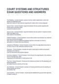 COURT SYSTEMS AND STRUCTURES EXAM QUESTIONS AND ANSWERS