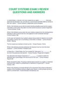 COURT SYSTEMS EXAM 3 REVIEW QUESTIONS AND ANSWER