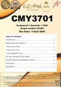 CMY3701 Assignment 1 &lpar;COMPLETE ANSWERS&rpar; Semester 1 2026 &lpar;351504&rpar; - DUE 8 April 2026