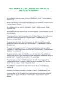 FINAL EXAM FOR COURT SYSTEM AND PRACTICES QUESTIONS & ANSWERS