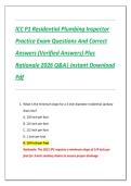 ICC P1 Residential Plumbing Inspector  Practice Exam Questions And Correct  Answers &lpar;Verified Answers&rpar; Plus  Rationale 2026 Q&A&vert; Instant Download  Pdf