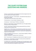 THE COURT SYSTEM EXAM QUESTIONS AND ANSWERS