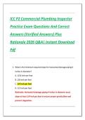 ICC P2 Commercial Plumbing Inspector  Practice Exam Questions And Correct  Answers &lpar;Verified Answers&rpar; Plus  Rationale 2026 Q&A&vert; Instant Download  Pdf