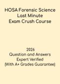 HOSA Forensic Science Last Minute Exam Crush Course &ndash; Rapid Review & Practice Test 2026