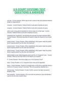 U&period;S COURT SYSTEMS TEST QUESTIONS & ANSWERS