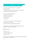 Research Methods in Psychology Exam Questions with 100&percnt; Rated Correct Answers Graded A&plus;