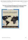 Test bank For Strategic Management Concepts and Cases Competitiveness and Globalization 13th Edition &lpar;All Chapters Covered&rpar; &lpar;Graded A&plus;&rpar;