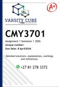CMY3701 Assignment 1 &lpar;DETAILED ANSWERS Semester 1 2026 - DISTINCTION GUARANTEED