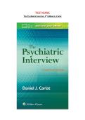 Test Bank &mdash; The Psychiatric Interview 4th Edition by Daniel J&period; Carlat &vert; Complete & Updated Exam Study Resource