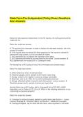 State Farm Fire Independent Policy Exam Questions And Answers