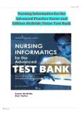Nursing Informatics for the Advanced Practice Nurse 2nd Edition McBride Tietze Test Bank Update 2026 &sol; 2027