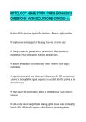 HISTOLOGY NBME STUDY GUIDE EXAM 2026 QUESTIONS WITH SOLUTIONS GRADED A&plus;