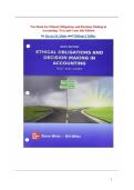 Test Bank for Ethical Obligations and Decision-Making in Accounting&colon; Text and Cases&comma; 6th Edition By&colon; Steven Mintz and William Miller