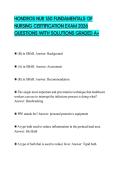 HONDROS NUR 150 FUNDAMENTALS OF NURSING CERTIFICATION EXAM 2026 QUESTIONS WITH SOLUTIONS GRADED A&plus;