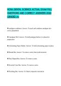 HOSA DENTAL SCIENCE ACTUAL EXAM FULL QUESTIONS AND CORRECT ANSWERS 2026 GRADED A&plus;