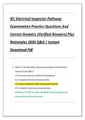IEC Electrical Inspector Pathway  Examination Practice Questions And  Correct Answers &lpar;Verified Answers&rpar; Plus  Rationales 2026 Q&A &vert; Instant  Download Pdf 