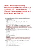 Alberta Welder Apprenticeship  Certification Exam Practice &lpar;Levels 1&ndash;3&rpar;  &lpar;Questions And Correct Answers &rpar;  &lpar;Verified Answers&rpar; Plus Rationales 2026  Q&A&vert; Instant Download Pdf 