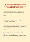 CDC Infection Preventionist Post Test Latest Version 2026 &vert; Complete Q&A Study Guide with Verified Answers