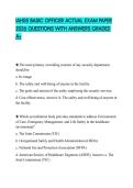 IAHSS BASIC OFFICER ACTUAL EXAM PAPER 2026 QUESTIONS WITH ANSWERS GRADED A&plus;