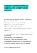 IAHSS BASIC OFFICER TEST PAPER 2026 QUESTIONS WITH CORRECT ANSWERS GRADED A&plus;