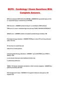 BCPS - Cardiology I Exam Questions With Complete Answers 