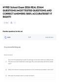 NYREI School Exam 2026 REAL EXAM QUESTIONS &vert;MOST TESTED QUESTIONS AND CORRECT ANSWERS &vert;100&percnt; ACCURATE&vert;GET IT RIGHT&excl;&excl;