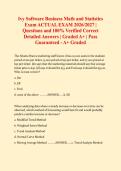  Ivy Software Business Math and Statistics Exam ACTUAL EXAM 2026&sol;2027 &vert; Questions and 100&percnt; Verified Correct Detailed Answers &vert; Graded A&plus;