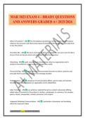 MAR 3023 EXAM 4 &ndash; BRADY QUESTIONS AND ANSWERS GRADED A&plus; 2025&sol;2026