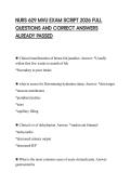 NURS 629 MVU EXAM SCRIPT 2026 FULL QUESTIONS AND CORRECT ANSWERS ALREADY PASSED