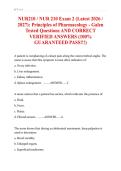  NUR 210 Exam 2 &lpar;Latest 2026 &sol; 2027&rpar;&colon; Principles of Pharmacology - Galen Tested Questions AND CORRECT VERIFIED ANSWERS &lpar;100&percnt; GUARANTEED PASS&rpar;