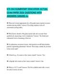 ILTS 305 ELEMENTARY EDUCATION ACTUAL EXAM PAPER 2026 QUESTIONS WITH ANSWERS GRADED A&plus;