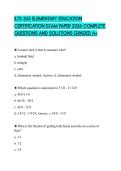 ILTS 305 ELEMENTARY EDUCATION CERTIFICATION EXAM PAPER 2026 COMPLETE QUESTIONS AND SOLUTIONS GRADED A&plus;