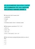 ILTS 305 ELEMENTARY EDUCATION CONTENT TEST EXAMINATION TEST 2026 QUESTIONS WITH DETAILED ANSWERS GRADED A&plus;