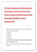 IEC Test Instruments and Measurement  Examination Practice Questions And  Correct Answers &lpar;Verified Answers&rpar; Plus  Rationales 2026 Q&A &vert; Instant  Download Pdf