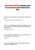 State Brake Certification Questions with Correct Answers