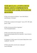NURS 660 EXAM 1 ANTIPSYCHOTIC MEDICATIONS COMPREHENSIVE EXAM REVIEW GUIDE WITH SOLVED QUESTIONS